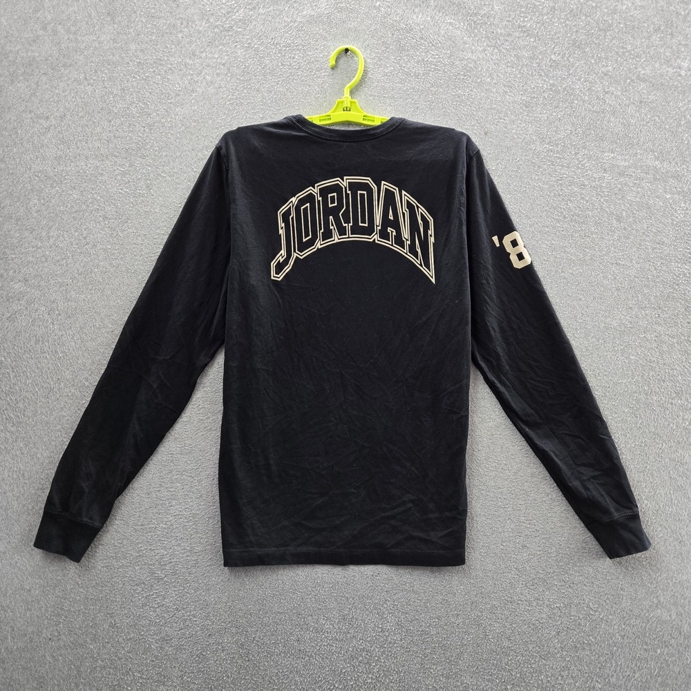 Jordan Men Shirt M Black Graphic Long Sleeve Jumpman Logo Tee
